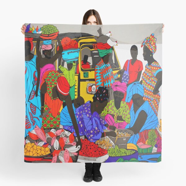 African marketplace Scarf