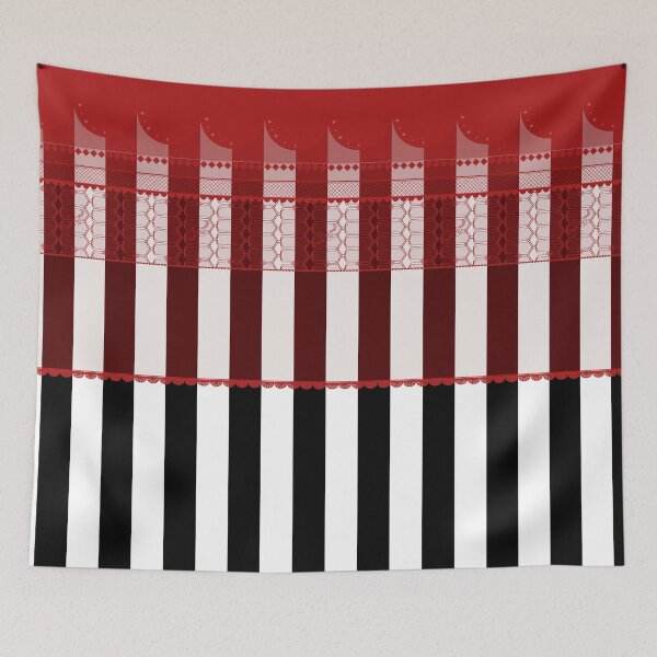 Item preview, Red Queen Stripe with Faux Lace designed and sold by LochNestFarm.
