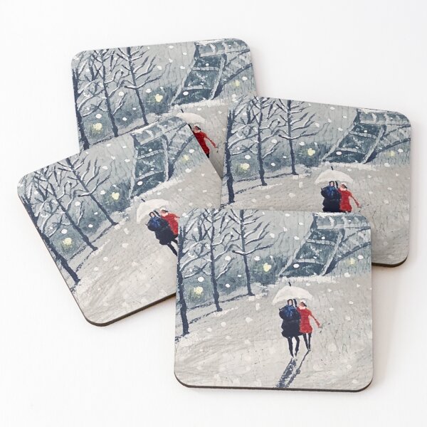 Item preview, Couple Walking in Winter Paris designed and sold by Idotwins.