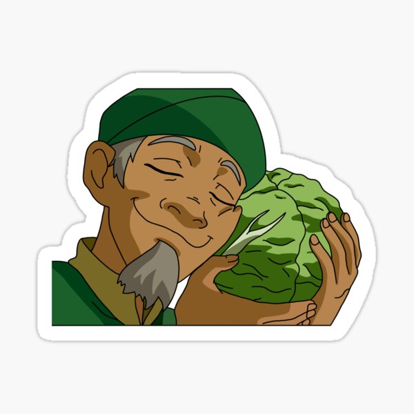 "Cabbage Man Avatar The Last Airbender" Sticker by DitsyDesigns
