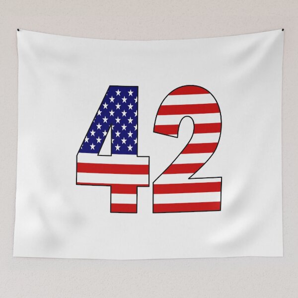 Item preview, Number 42 with USA flag on the background designed and sold by AllShirts21.