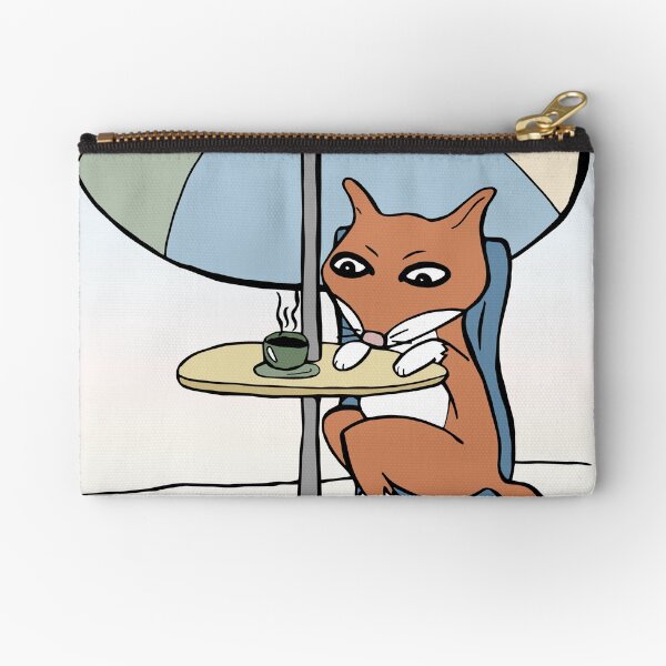 Item preview, Fox Enjoys a Quiet Cup of Coffee at the Cafe designed and sold by Otter-Grotto.