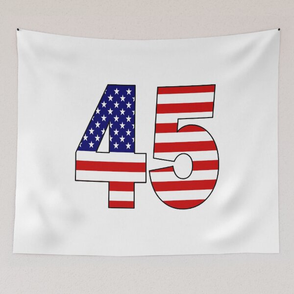 Item preview, Number 45 with USA flag on the background designed and sold by AllShirts21.
