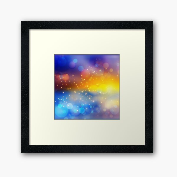 abstract particle bokeh dark blue Canvas Poster Wall Art Print Picture Framed