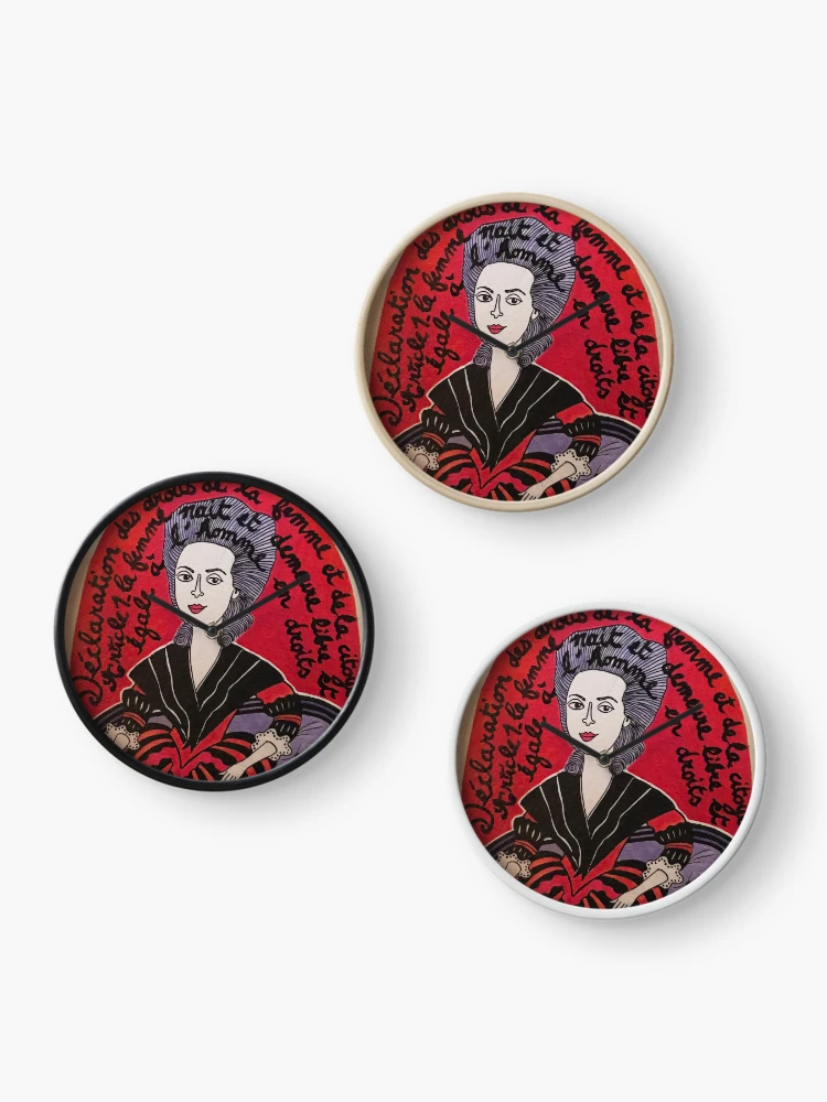 Thumbnail 3 of 4, Clock, Olympe de Gouges street art designed and sold by Sukistic.