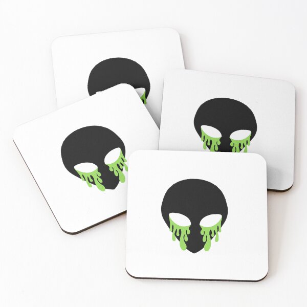 Item preview, trippy cartoon alien with green paint, white eyes designed and sold by tayloriskay.