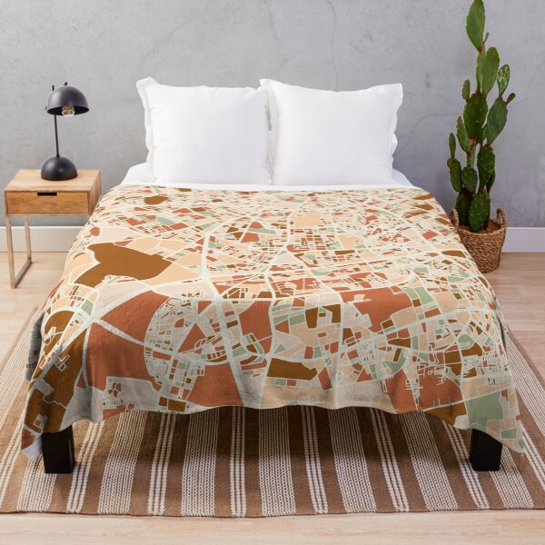 Artikelvorschau, CASABLANCA MOROCCO CITY MAP EARTH TONES entworfen und verkauft von deificusArt.
