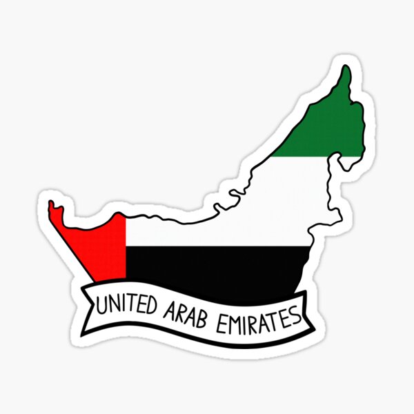Item preview, United Arab Emirates Flag Map Sticker designed and sold by Drawingvild.
