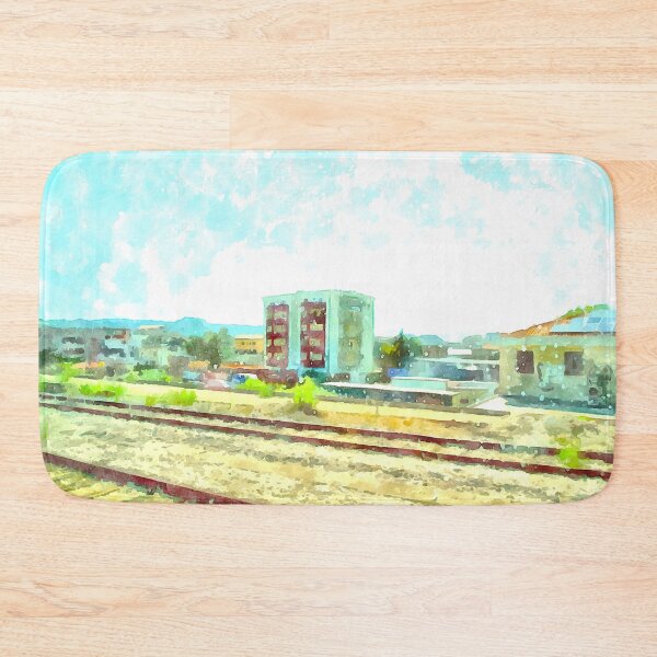 Item preview, Landscape with tracks and buildings with periphery Pescara city from train window designed and sold by Giuseppe Cocco.