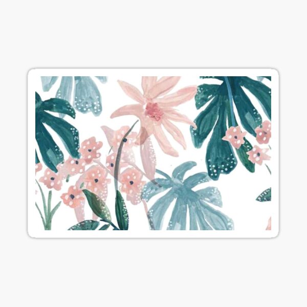 Item preview, Pink Blue Flowers Print designed and sold by ansleyelisa.