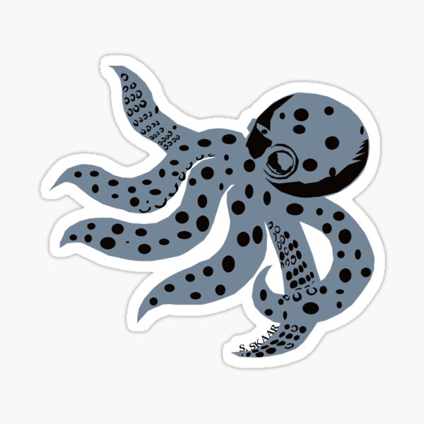 Blue Octopus Sticker