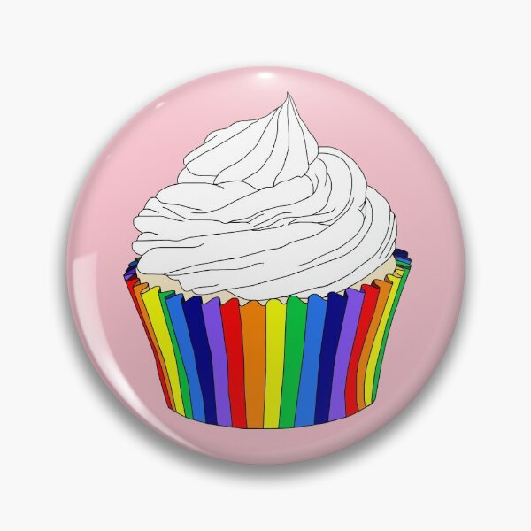 Artikelvorschau, Regenbogen-Cupcake mit Vanilleglasur entworfen und verkauft von Deborah Camp.