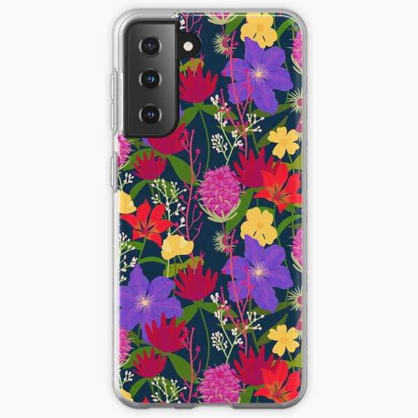 BTS Birth Flower Half-Drop Pattern Samsung Galaxy Soft Case