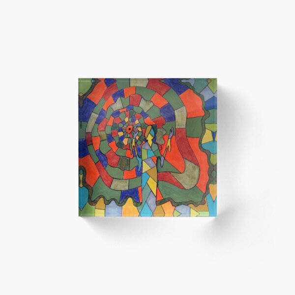 496 - EMERGING FROM THE PATTERN - DAVE EDWARDS - MIXED MEDIA - 2020 Acrylic Block