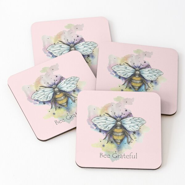 Item preview, Watercolor Bee With Positive Words designed and sold by Oirabot.
