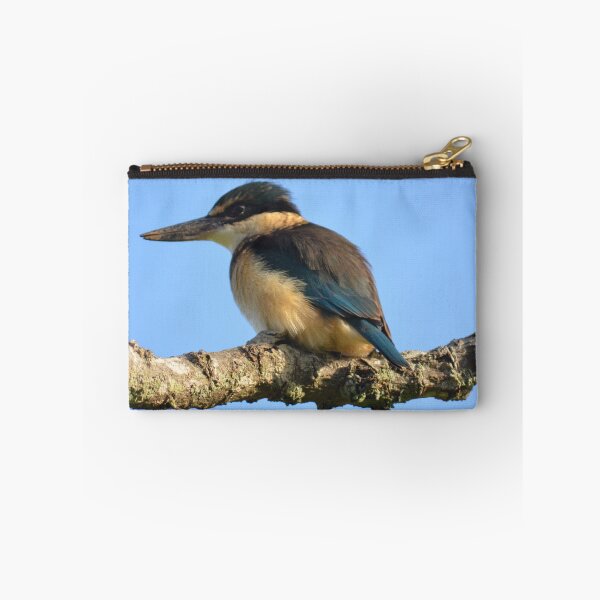 Item preview, Into the Blue- Sacred Kingfisher sitting on a branch- New Zealand Birds designed and sold by lizdomett.