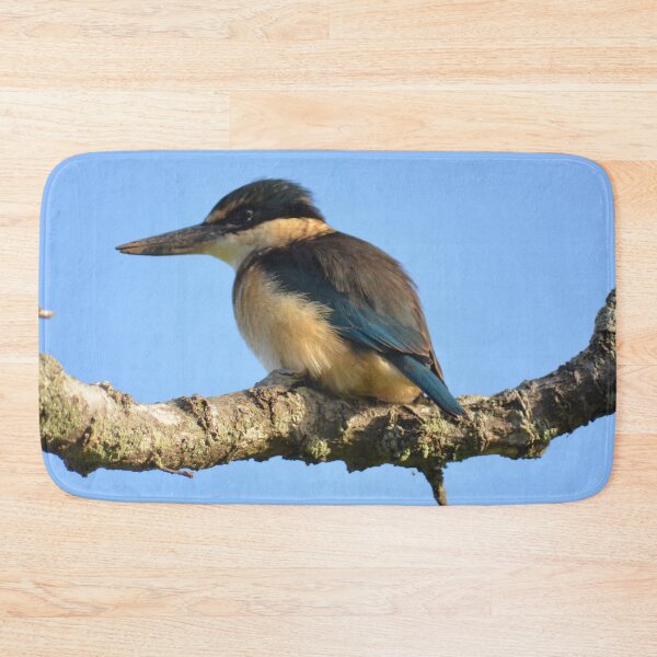 Item preview, Into the Blue- Sacred Kingfisher sitting on a branch- New Zealand Birds designed and sold by lizdomett.