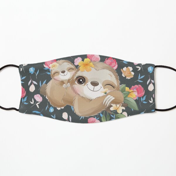 Sloth Lovers Gifts - Cute Sloth Floral Kids Mask