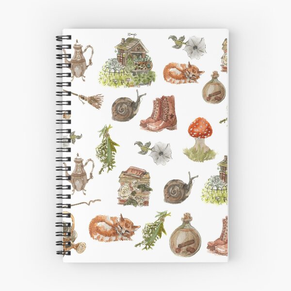 Item preview, Whimsical Hedge Witch Pattern on White Background designed and sold by Regan Ralston.