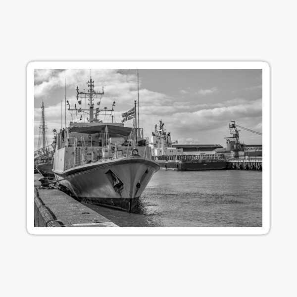 Item preview, Front view of a Navy war ship moored in the seaside town of Great Yarmouth, Norfolk designed and sold by yackers1.