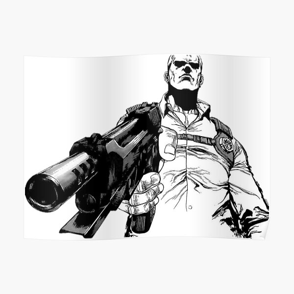 Wallman Jirou The Hitman Poster By Badassmanga Redbubble