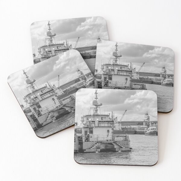 Item preview, Crew transfer vessels moored up in the docks in the seaside town of Great Yarmouth, Norfolk designed and sold by yackers1.