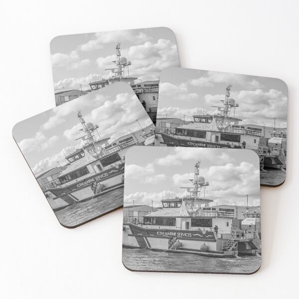 Item preview, Crew transfer vessel motoring towards the sea in Great Yarmouth, Norfolk designed and sold by yackers1.
