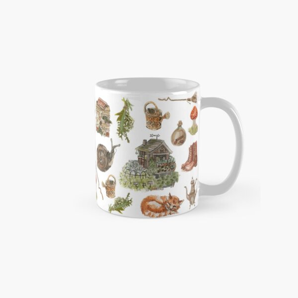 Item preview, Whimsical Hedge Witch Pattern - Wrap Around with White Background designed and sold by Regan Ralston.