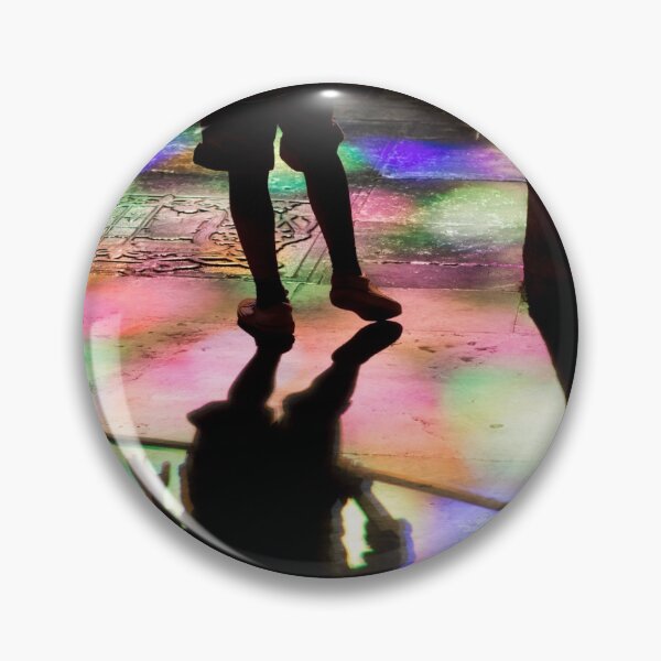 Item preview, man silhouette on a church tomb floor with colored light reflections designed and sold by Flavio Vieri.