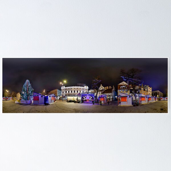 Item preview, Doma square panorama at night, Riga, Latvia in Christmas designed and sold by paulsrphoto.