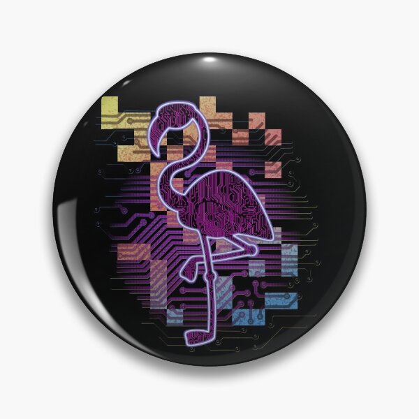 Artikelvorschau, Digitaler Flamingo entworfen und verkauft von PixelatedAtoms.