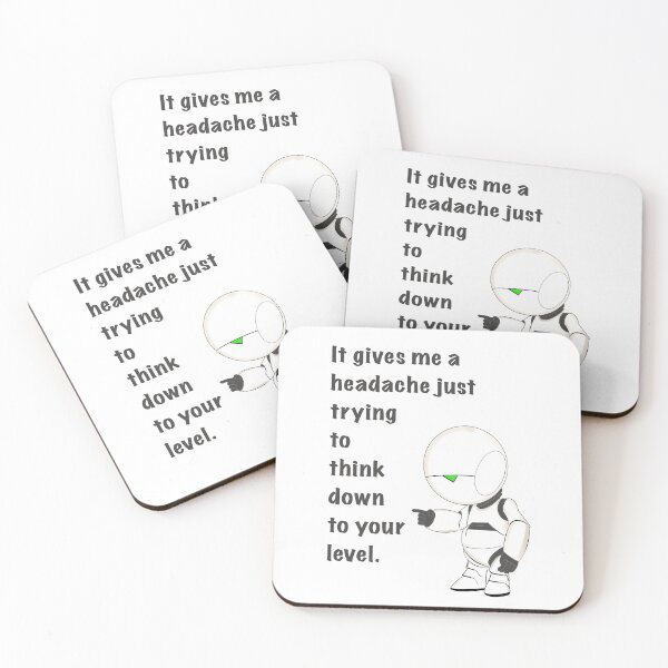Item preview, Marvin Paranoid Android Depressed Robot Hitchhiker’s Guide Headache Quote  designed and sold by Rocket Fox.