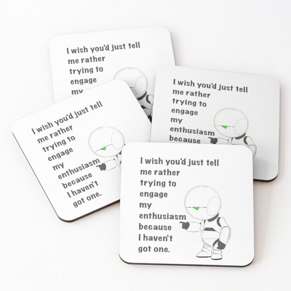 Item preview, Marvin Paranoid Android Depressed Robot Hitchhiker’s Guide Enthusiasm Quote  designed and sold by Rocket Fox.