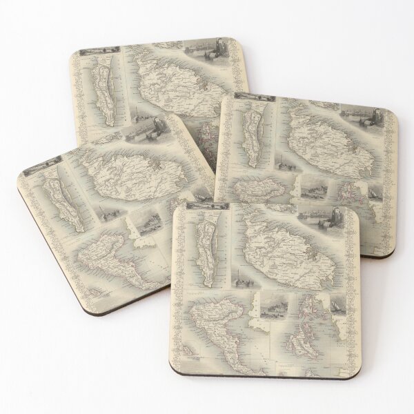 Item preview, Vintage British Mediterranean Territories Map (1851) designed and sold by BravuraMedia.