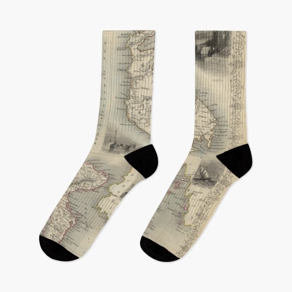 Item preview, Vintage British Mediterranean Territories Map (1851) designed and sold by BravuraMedia.