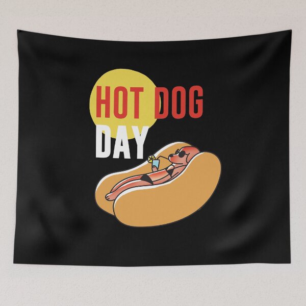 Item preview, Hot Dog Day - Black background designed and sold by crismk.