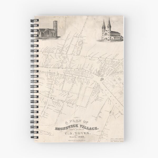 Item preview, Vintage Map of Brunswick ME (1846) designed and sold by BravuraMedia.