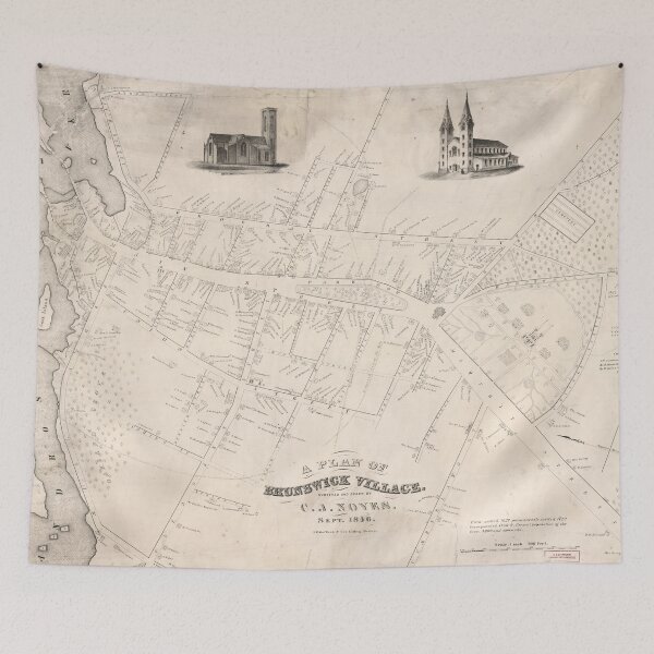 Item preview, Vintage Map of Brunswick ME (1846) designed and sold by BravuraMedia.