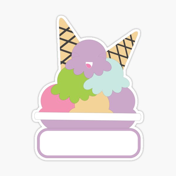 Adorable Cute Kawaii Summer Ice Cream Cartoon Emoji - Double Scoop Vin –  Shinobi Stickers