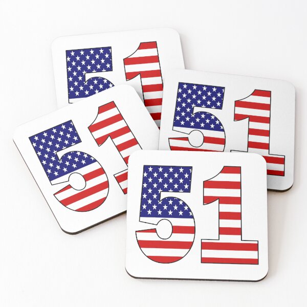 Item preview, Number 51 with USA flag on the background designed and sold by AllShirts21.