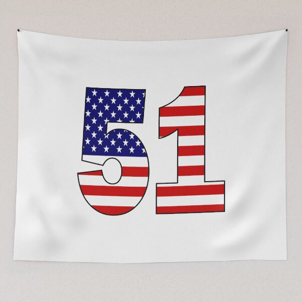 Item preview, Number 51 with USA flag on the background designed and sold by AllShirts21.