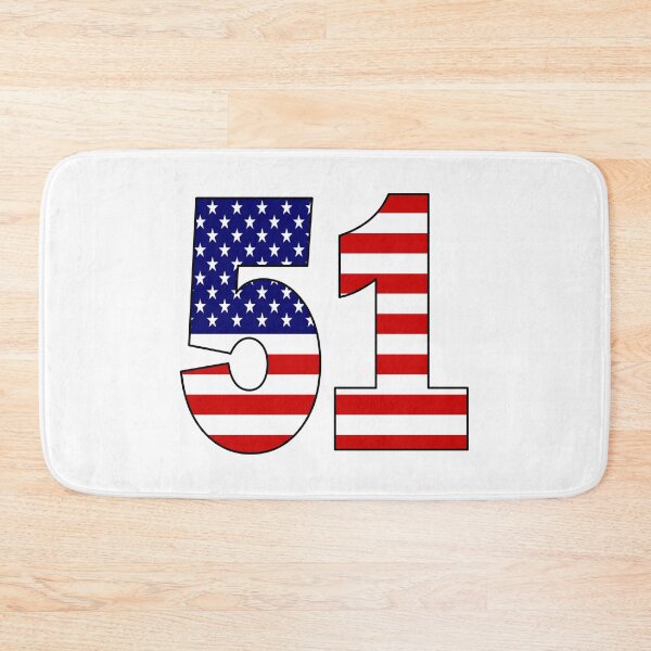 Item preview, Number 51 with USA flag on the background designed and sold by AllShirts21.