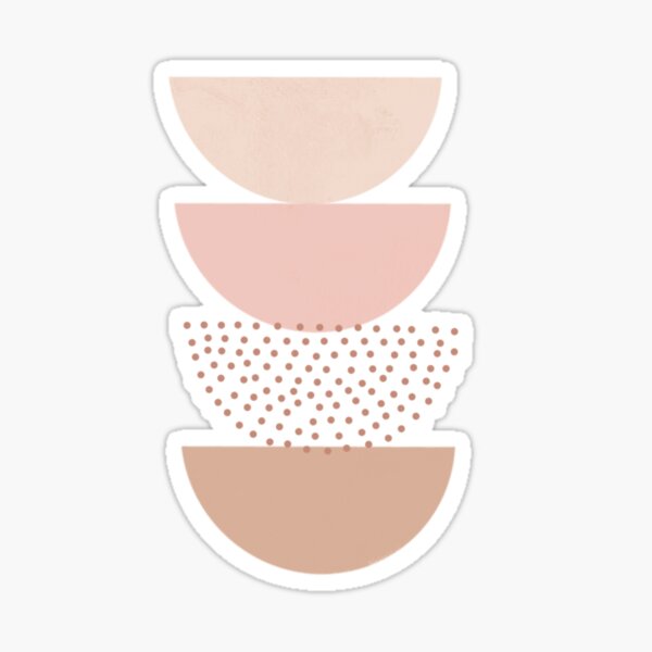 Abstract Geometric Pink Half Circle Art Sticker