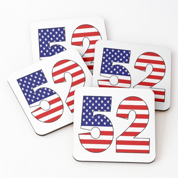 Item preview, Number 52 with USA flag on the background designed and sold by AllShirts21.