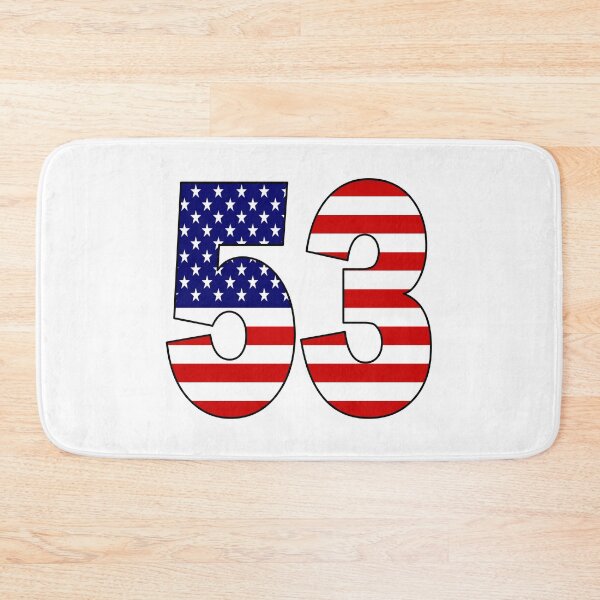 Item preview, Number 53 with USA flag on the background designed and sold by AllShirts21.