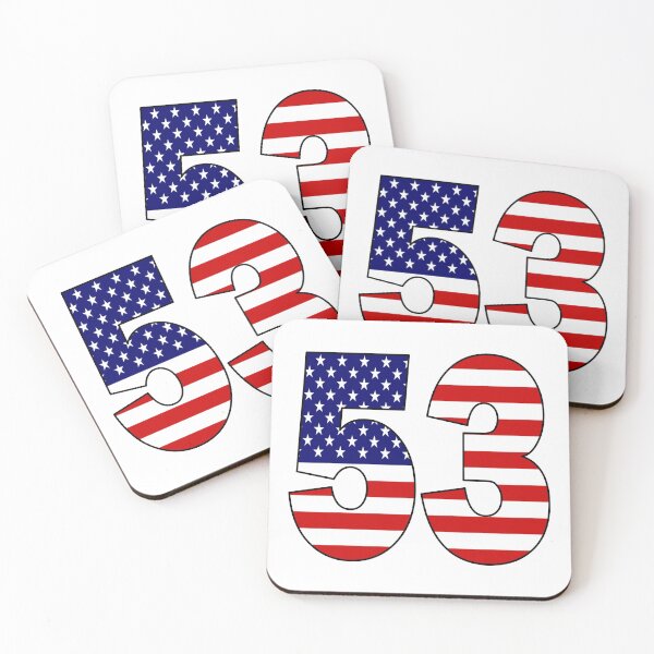 Item preview, Number 53 with USA flag on the background designed and sold by AllShirts21.