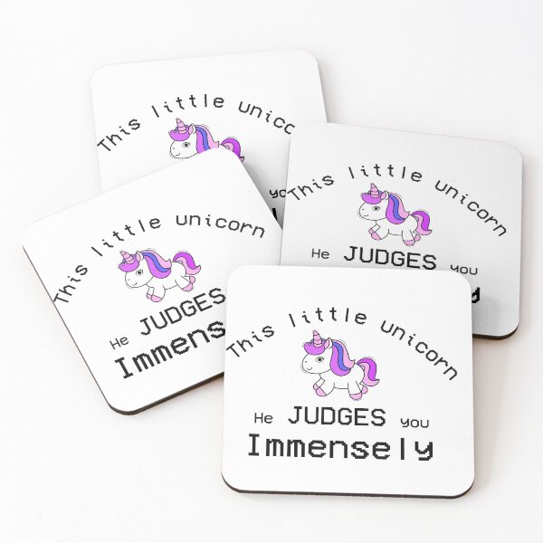 Item preview, This Little Unicorn He Judges You Immensely Funny tiny unicorn shirt designed and sold by Sunmoony.