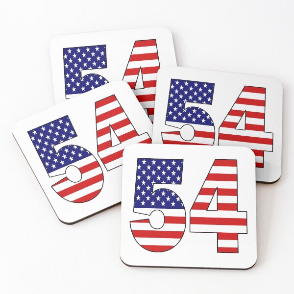Item preview, Number 54 with USA flag on the background designed and sold by AllShirts21.