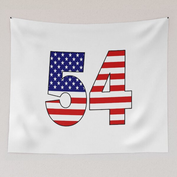 Item preview, Number 54 with USA flag on the background designed and sold by AllShirts21.