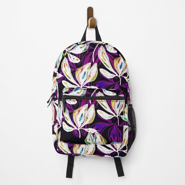 Item preview, White Colored Leaves On Purple Leaf Back designed and sold by Ruth Palmer.